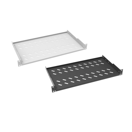 Polica 400mm 19" 1U, fiksiranje u 2 tacke, max 30kg Ager-01