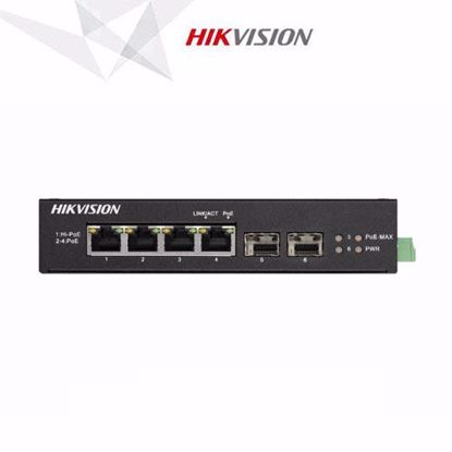 Slika od Hikvision DS-3T0506HP-E/HS 6-portni (4+2) industrijski gigabitni PoE switch